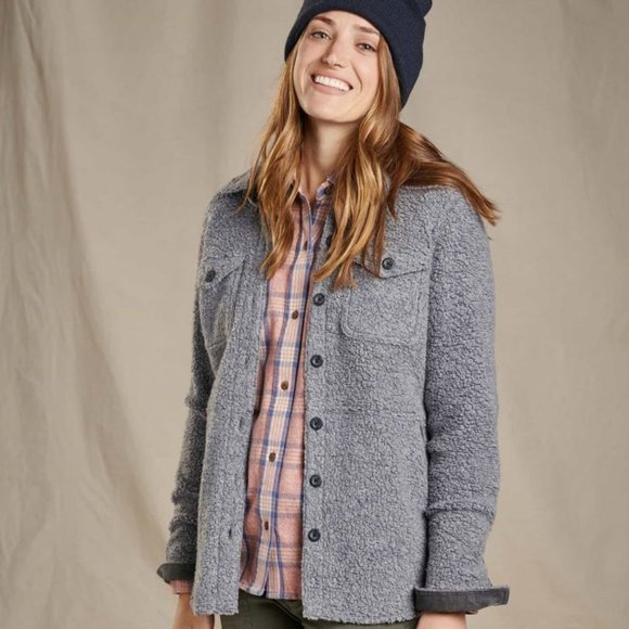 womens sherpa shirt jacket